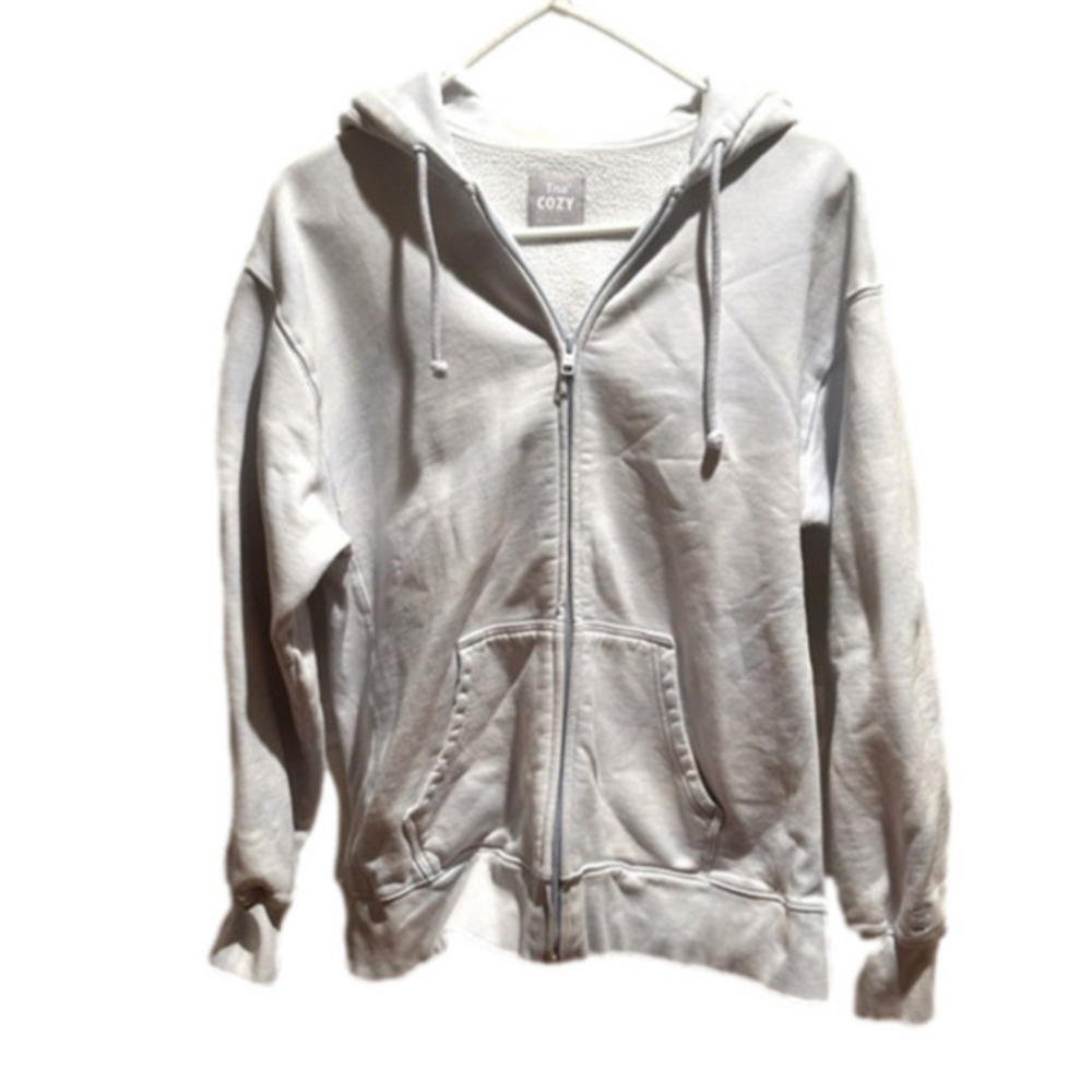 TNA Cozy White zippered Sweatshirt Small